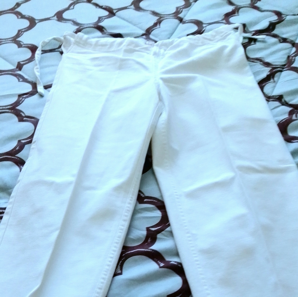 Ralph Lauren white drawstring boat jeans